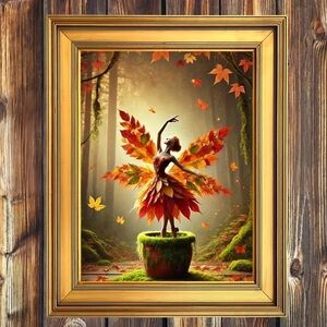 "Autumn Fairy Dance" Canvas Print Wall Art